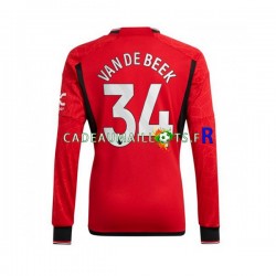 Manchester United Maillot avec flocage Donny van de Beek 34 Domicile 2023-2024 ,Homme ML