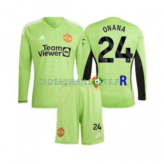 Manchester United Maillot avec flocage Andre Onana 24 Gardien Domicile 2023-2024 ,Tenue Enfant ML