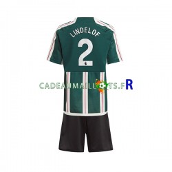 Manchester United Maillot avec flocage Lindelof 2 Extérieur 2023-2024 ,Tenue Enfant MC