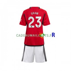 Manchester United Maillot avec flocage Luke Shaw 23 Domicile 2023-2024 ,Tenue Enfant MC