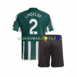 Manchester United Maillot avec flocage Victor Lindelof 2 Extérieur 2023-2024 ,Tenue Enfant MC