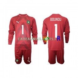 Maroc Maillot avec flocage Yassine Bounou 1 Gardien Domicile 2022 ,Tenue Enfant ML