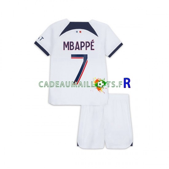 Paris Saint-Germain Maillot avec flocage Mbappé Kylian 7 Extérieur 2023-2024 ,Tenue Enfant MC