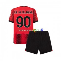 AC Milan Maillot avec flocage Charles De Ketelaere 90 Domicile 2023-2024 ,Tenue Enfant MC