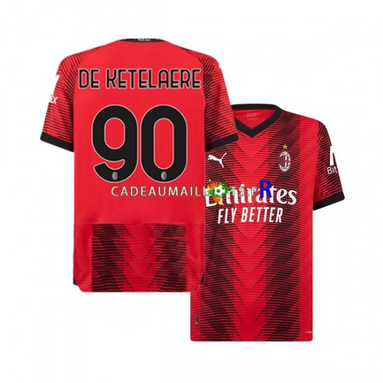 AC Milan Maillot avec flocage Charles De Ketelaere 90 Domicile 2023-2024 ,Homme MC