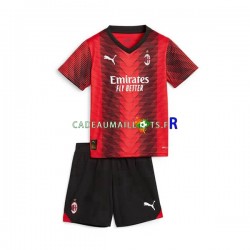 AC Milan Maillot avec flocage Domicile 2023-2024 ,Tenue Enfant MC