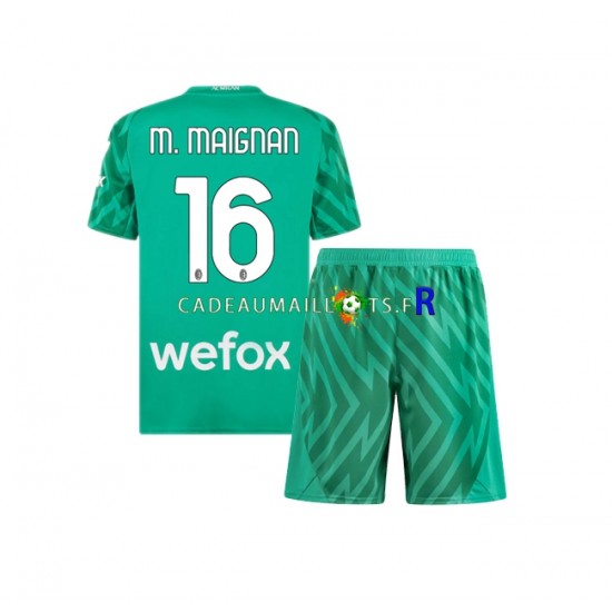 AC Milan Maillot avec flocage Mike Maignan 16 Gardien Domicile 2023-2024 ,Tenue Enfant MC