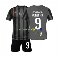 Al-Ittihad Maillot avec flocage FC Benzema 9 Extérieur 2022-2023 ,Tenue Enfant MC