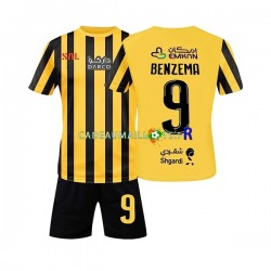 Al-Ittihad Maillot avec flocage FC Benzema 9 Domicile 2022-2023 ,Tenue Enfant MC