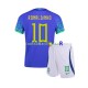 Brésil Maillot avec flocage Ronaldinho 10 Extérieur Coupe du Monde 2022 ,Tenue Enfant MC