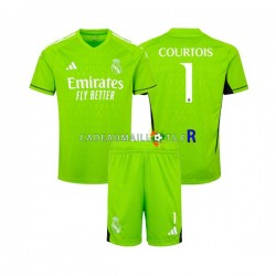 Real Madrid Maillot avec flocage Thibaut Courtois 1 Gardien Domicile 2023-2024 ,Tenue Enfant MC