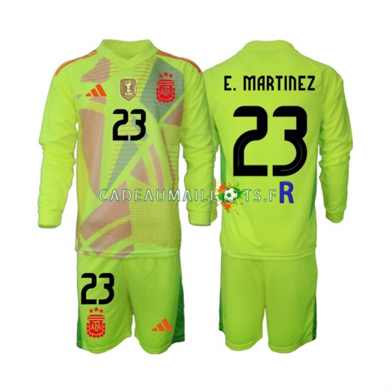 Argentine Maillot avec flocage Emiliano Martinez 23 Gardien Extérieur 2024 ,Tenue Enfant ML