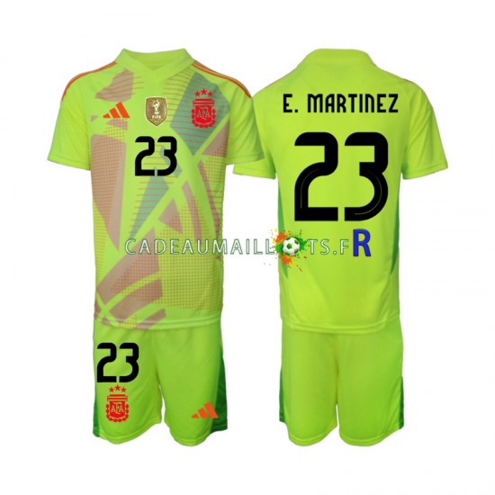 Argentine Maillot avec flocage Emiliano Martinez 23 Gardien Extérieur 2024 ,Tenue Enfant MC