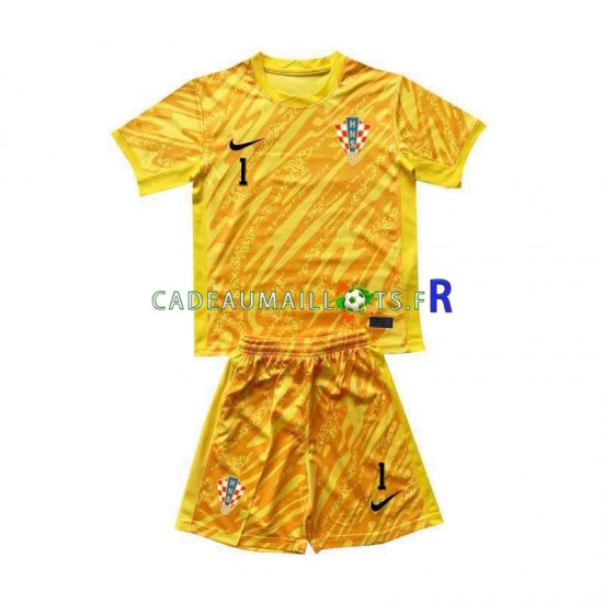 Croatie Maillot avec flocage DOMINIK LIVAKOVIC 1 Gardien Domicile Euro 2024 ,Tenue Enfant MC