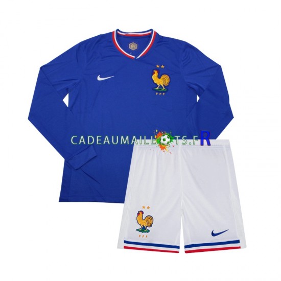 France Maillot avec flocage Domicile Euro 2024 ,Tenue Enfant ML