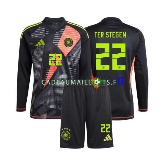 Allemagne Maillot avec flocage Ter Stegen 22 Gardien Domicile Euro 2024 ,Tenue Enfant ML