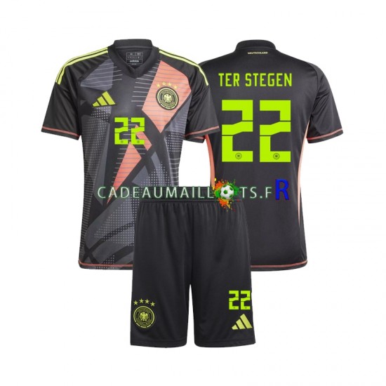 Allemagne Maillot avec flocage Ter Stegen 22 Gardien Domicile Euro 2024 ,Tenue Enfant MC