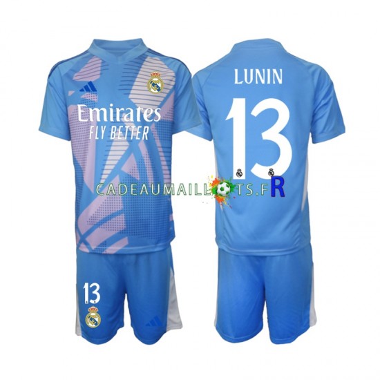 Real Madrid Maillot avec flocage Andriy Lunin 13 Gardien Domicile 2024-2025 ,Tenue Enfant MC