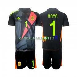 Espagne Maillot avec flocage David Raya 1 Gardien Extérieur Euro 2024 ,Tenue Enfant MC
