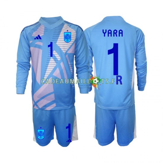 Espagne Maillot avec flocage David Raya 1 Gardien Domicile Euro 2024 ,Tenue Enfant ML