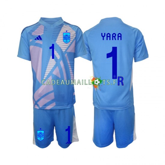 Espagne Maillot avec flocage David Raya 1 Gardien Domicile Euro 2024 ,Tenue Enfant MC