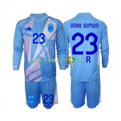 Espagne Maillot avec flocage Unai Simon 23 Gardien Domicile Euro 2024 ,Tenue Enfant ML