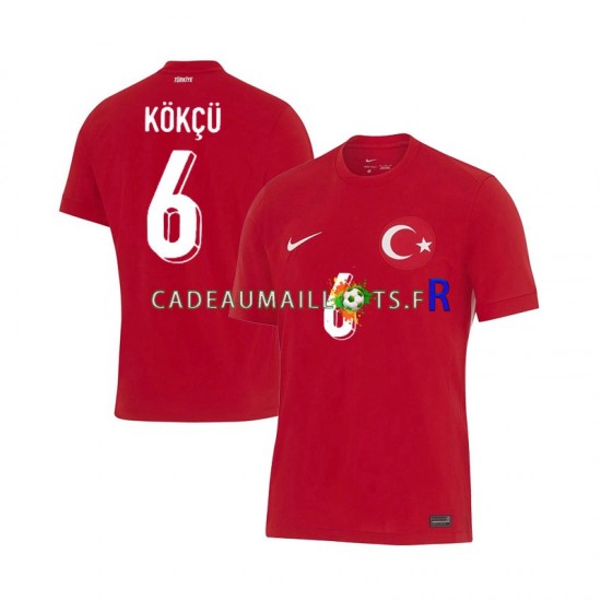 Turquie Maillot avec flocage Orkun Kokcu 6 Extérieur Euro 2024 ,Homme MC