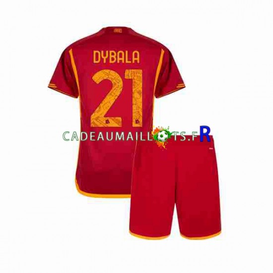 AS Rome Maillot avec flocage Paulo Dybala 21 Domicile 2023-2024 ,Tenue Enfant MC