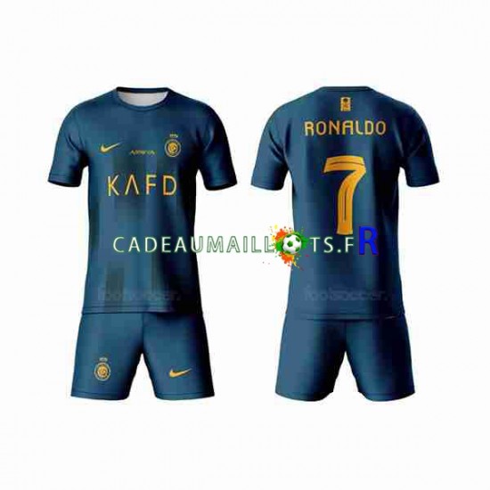 Al-Nassr Maillot avec flocage Ronaldo 7 Extérieur 2023-2024 ,Tenue Enfant MC