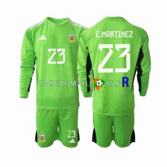 Argentine Maillot avec flocage Emiliano Martinez 23 Gardien Domicile Coupe du Monde 2022 ,Tenue Enfant ML