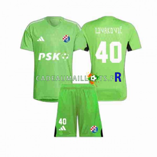 Dinamo Zagreb Maillot avec flocage Livakovic 40 Gardien Domicile 2023-2024 ,Tenue Enfant MC