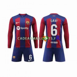 FC Barcelone Maillot avec flocage GAVI 6 Domicile 2023-2024 ,Tenue Enfant ML