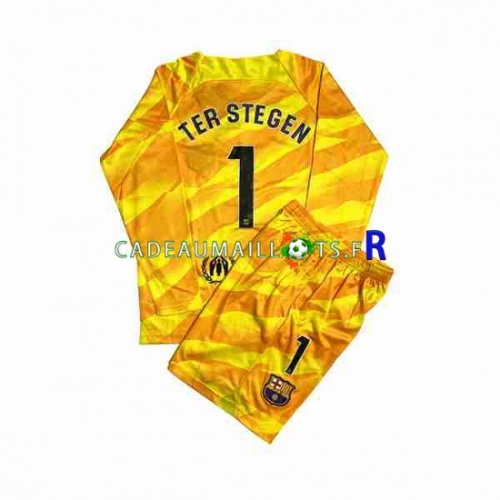 FC Barcelone Maillot avec flocage Ter Stegen 1 Gardien 4ème 2023-2024 ,Tenue Enfant ML