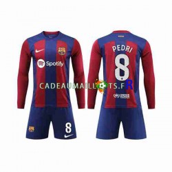FC Barcelone Maillot avec flocage Pedri 8 Domicile 2023-2024 ,Tenue Enfant ML