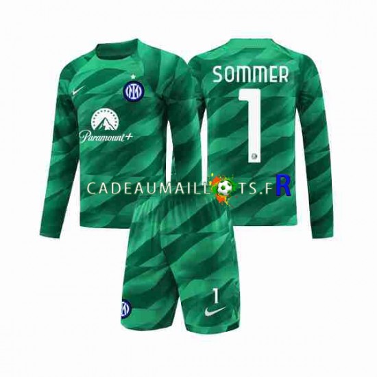 Inter Milan Maillot avec flocage Sommer 1 Gardien Extérieur 2023-2024 ,Tenue Enfant ML