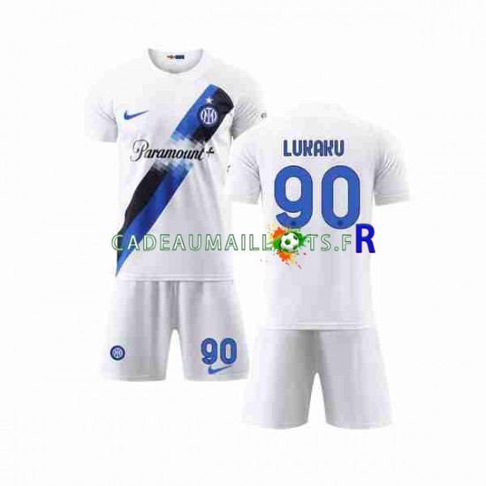 Inter Milan Maillot avec flocage Lukaku 90 Extérieur 2023-2024 ,Tenue Enfant MC