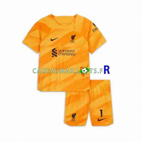 Liverpool Maillot avec flocage A Becker 1 Gardien 3ème 2023-2024 ,Tenue Enfant MC