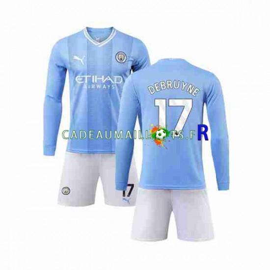 Manchester City Maillot avec flocage Kevin De Bruyne 17 Domicile 2023-2024 ,Tenue Enfant ML