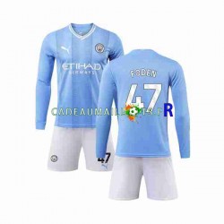 Manchester City Maillot avec flocage Phil Foden 47 Domicile 2023-2024 ,Tenue Enfant ML