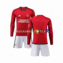 Manchester United Maillot avec flocage Domicile 2023-2024 ,Tenue Enfant ML
