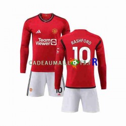 Manchester United Maillot avec flocage Marcus Rashford 10 Domicile 2023-2024 ,Tenue Enfant ML