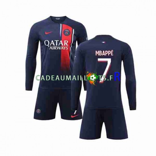 Paris Saint-Germain Maillot avec flocage Mbappé Kylian 7 Domicile 2023-2024 ,Tenue Enfant ML