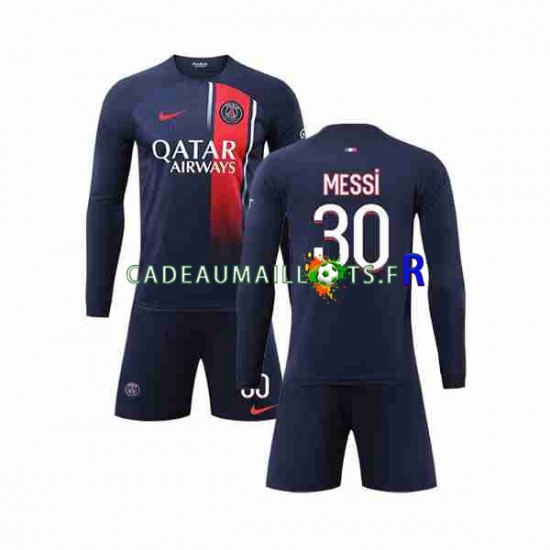 Paris Saint-Germain Maillot avec flocage Lionel Messi 30 Domicile 2023-2024 ,Tenue Enfant ML