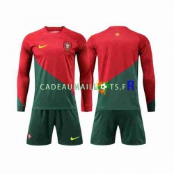 Portugal Maillot avec flocage Domicile Coupe du Monde 2022 ,Tenue Enfant ML