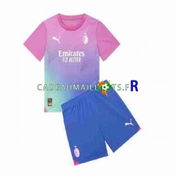 AC Milan Maillot avec flocage 3ème 2023-2024 ,Tenue Enfant MC