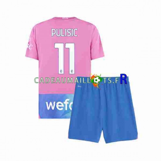 AC Milan Maillot avec flocage Christian Pulisic 11 3ème 2023-2024 ,Tenue Enfant MC