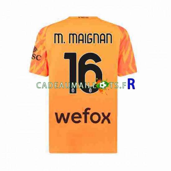 AC Milan Maillot avec flocage Mike Maignan 16 Gardien Extérieur 2023-2024 ,Homme MC