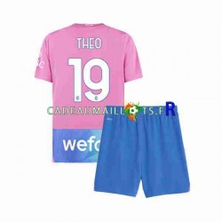 AC Milan Maillot avec flocage THEO 19 3ème 2023-2024 ,Tenue Enfant MC
