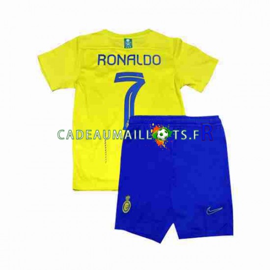 Al-Nassr Maillot avec flocage Ronaldo 7 Domicile 2023-2024 ,Tenue Enfant MC