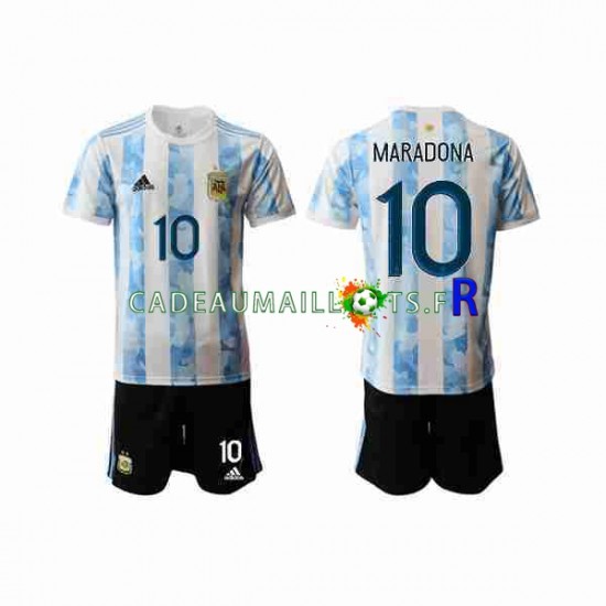 Argentine Maillot avec flocage Maradona 10 Domicile 2020-2021 ,Tenue Enfant MC